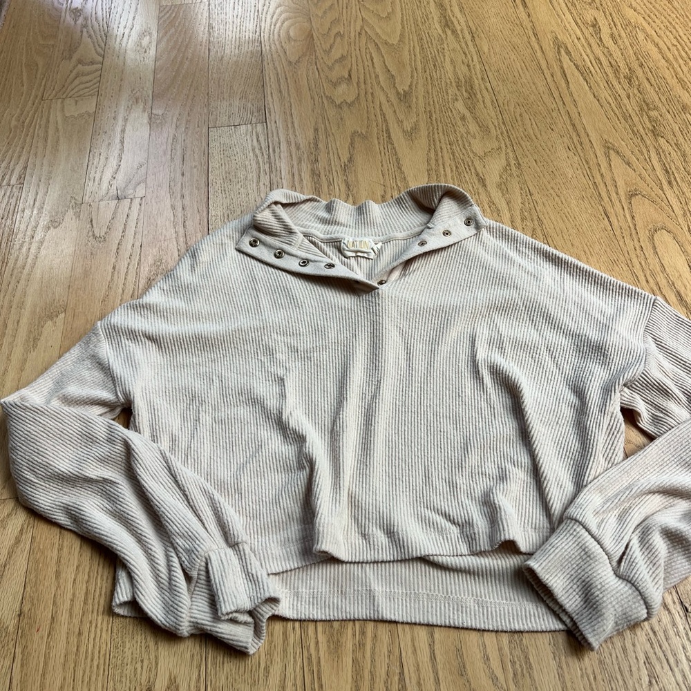 Nation LTD Women’s V Neck Long Sleeve Sweater Size L